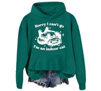 Sweat à capuche « Sorry I Can't Go I'm An Indoor Cat » Sorry I Cant Go Im An Indoor Cat, Vert-2, XL