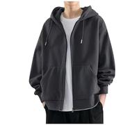 Sweat a Capuche Sport Homme Veste De Travail Homme Grande Taille Décontractée Hiver Longue Mi Saison Respirant Zippée Blouson Printemps Travail Sport Tenue Ventes Flash du Jour 2#Gris foncé L