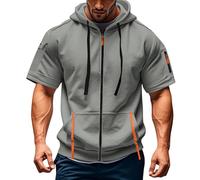 Sweat a Capuche Sport Homme Veste Ski Homme Zippée Respirant Hiver Randonnée Mi Saison Baseball Grande Taille Sport Cargo Blouson Printemps Vêtements Mes Commandes passées 2#Gris Clair 3XL