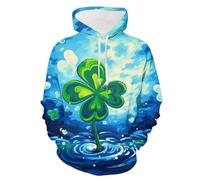 Sweat à capuche St Patrick pour homme Motif trèfle lépréchaun imprimé manches longues pour homme Pull tendance décontracté à capuche Vêtements de printemps, D-d, 4XL