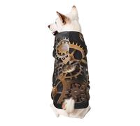 Sweat à capuche Steampunk imprimé engrenages mécaniques pour chiot, doux, confortable et respirant pour animaux de compagnie, vêtements mignons pour chiens, chats et petits animaux de compagnie,
