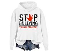 Sweat à capuche Stop Bullying Stand Up Speak Out Unity Day Sweat-shirt Stop Bullying Stand Up Speak Out, blanc, L