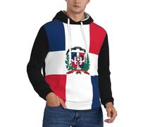Sweat À Capuche Style Urbain Imprimé Dominicain Drapeau pour Hommes - Doté d'une Grande Poche Avant, Essentiel Streetwear avec Design Audacieux De L'Emblème National
