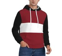 Sweat À Capuche Style Urbain Imprimé Lettonie Drapeau pour Hommes - Doté d'une Grande Poche Avant, Essentiel Streetwear avec Design Audacieux De L'Emblème National