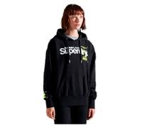 Sweat à capuche Superdry Super 5 Deconstruct - Femme - Noir - Manches longues XS