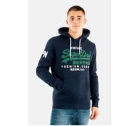 Superdry Sweat-shirt bleu marine / vert foncé / blanc, Taille XXL