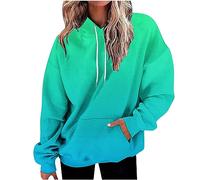 Sweat à capuche surdimensionné à manches longues pour femme - Imprimé dégradé - Automne et hiver - Hauts en polaire pour femmes et filles - Hauts tendance avec poches