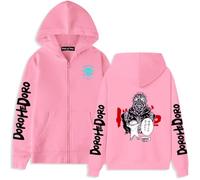 Sweat à capuche surdimensionné Anime Dorohedoro Graphic pour adolescents, streetwear unisexe, rose-2, XS