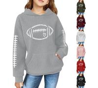 Sweat à capuche surdimensionné en polaire gaufré pour filles - Pour uniforme scolaire - Pour la rentrée scolaire, 2 - Gris, 18-24 mois