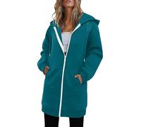 Sweat à capuche surdimensionné pour femme avec fermeture éclair intégrale, tendance, décontracté, ample, manches longues, confortable, automne et hiver, veste de survêtement 2026, vert menthe, S