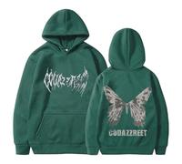 Sweat à capuche surdimensionné pour femme avec imprimé dans le dos - Lettre imprimée - Sweat à capuche Harajuku - Manches longues - Sweat à capuche - Loisirs - Adolescentes - Pour le sport, le fitness