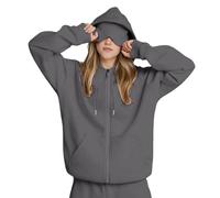 Sweat à capuche surdimensionné pour femme avec masque pour les yeux intégré, mode avion, sweat à capuche en coton uni avec poches cachées et cordon élastique pour les voyages en avion, voyage, #13
