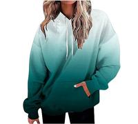Sweat à capuche surdimensionné pour femme avec poche - Décontracté - Manches longues - Léger - Cordon de serrage - Pour femmes et filles - Vêtements d'automne
