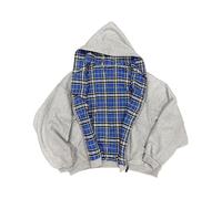 Sweat à capuche surdimensionné réversible à carreaux Y2k années 2000 Sweat à capuche zippé Rapper Hip Hop Tenues