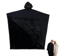 Sweat à capuche surdimensionné unisexe - Couverture lestée à manches longues - Poncho ample à capuche - Haut tendance pour homme et femme - Sweat en polaire confortable, Noir , taille unique