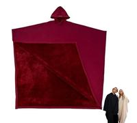 Sweat à capuche surdimensionné unisexe - Couverture lestée à manches longues - Poncho ample à capuche - Haut tendance pour homme et femme - Sweat en polaire confortable, Rouge, taille unique