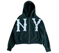 Sweat a Capuche, Sweat à Capuche Tendance avec Lettres brodées, Fermeture éclair, décontracté, coloré, Hip Hop, Streetwear, Veste