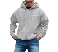 Sweat a Capuche, Sweat à Capuche zippé à imprimé Lettres, Coupe Ample, décontracté, Manches Longues.