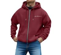 Sweat a Capuche, Sweat à Capuche zippé à imprimé Lettres, Coupe Ample, décontracté, Manches Longues.