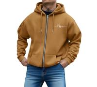Sweat a Capuche, Sweat à Capuche zippé à imprimé Lettres, Coupe Ample, décontracté, Manches Longues
