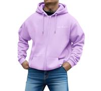 Sweat a Capuche, Sweat à Capuche zippé à imprimé Lettres, Coupe Ample, décontracté, Manches Longues.
