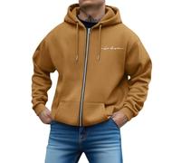 Sweat a Capuche, Sweat à Capuche zippé à imprimé Lettres, Coupe Ample, décontracté, Manches Longues.