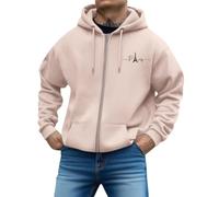 Sweat a Capuche, Sweat à Capuche zippé à imprimé Lettres, Coupe Ample, décontracté, Manches Longues