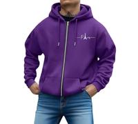 Sweat a Capuche, Sweat à Capuche zippé à imprimé Lettres, Coupe Ample, décontracté, Manches Longues