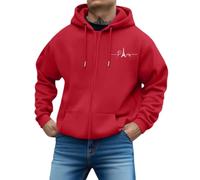 Sweat a Capuche, Sweat à Capuche zippé à imprimé Lettres, Coupe Ample, décontracté, Manches Longues