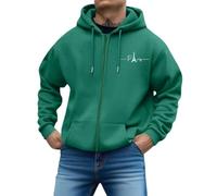 Sweat a Capuche, Sweat à Capuche zippé à imprimé Lettres, Coupe Ample, décontracté, Manches Longues