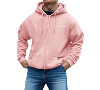 Sweat a Capuche, Sweat à Capuche zippé à imprimé Lettres, Coupe Ample, décontracté, Manches Longues.