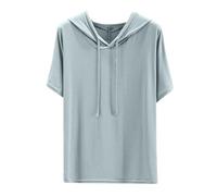 Sweat à Capuche T-Shirts à Manches Courtes Femme Tee Shirt Sport Couleur Unie Casual Sportwear Décontracté Sweat-Shirt Vêtements de Détente pour Les Vacances Hauts Grande Taille Coupe Ample