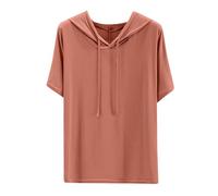 Sweat à Capuche T-Shirts à Manches Courtes Femme Tee Shirt Sport Couleur Unie Casual Sportwear Décontracté Sweat-Shirt Vêtements de Détente pour Les Vacances Hauts Grande Taille Coupe Ample