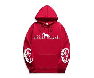 Sweat à capuche tendance pour femme 2025 avec imprimé cheval et cœur, coupe ample, pull décontracté grande taille, col rond avec motifs inspirés des équins