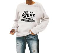 Sweat à capuche tendance pour femme avec inscription « It's An Anime Thing You Wouldn'T Understand Game Day » - Manches longues - Vêtements pour amateurs de football, blanc, S