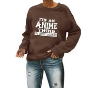 Sweat à capuche tendance pour femme avec inscription « It's An Anime Thing You Wouldn'T Understand Game Day » - Manches longues - Vêtements pour amateurs de football, café, XL