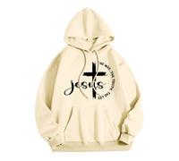 Sweat à capuche tendance pour femme Jésus Jésus The Way The Truth and The Life avec capuche chrétienne cool pull à capuche Faith 2025 Lettre graphique Tenue décontractée Mode religieux Dieu Anime