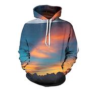 Sweat à capuche tendance pour homme et femme - Motif nuages 3D - Hip Hop - Style décontracté - Hipster - Arc-en-ciel, 3, XL