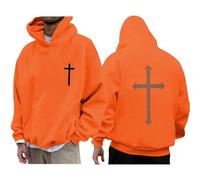 Sweat à capuche tendance pour homme, motif imprimé dieu, pull à capuche imprimé croix, pull à capuche mignon drôle Y2K College Sportswear activités de plein air survêtement confortable couleur unie