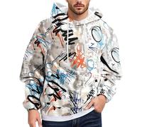 Sweat à capuche tendance pour homme Sweats décontractés Designs graphiques tendance Coupe décontractée pour les activités quotidiennes Confortable pour la saison d'hiver, Blanc., XL