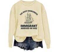 Sweat à capuche « The Most Dangerous Immigrant Arrived In 1492 » Pro Immigration Mexican Shirt Abolish Ice Tops, Khika., M