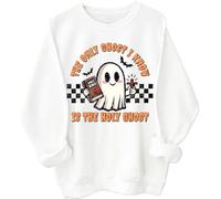 Sweat à capuche « The Only Ghost I Know Is The Holy Ghost » pour Halloween, blanc, M
