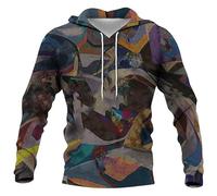 Sweat à capuche tie-dye pour homme - Sweat à cordon de serrage décontracté à manches longues avec poche - Pull tendance ample unisexe - Vêtement d'extérieur léger et respirant - Vêtement de travail