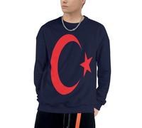 Sweat À Capuche Turquie Emblème National Amusant Imprimé pour Hommes Cordon Pull À Capuche Sweatshirts Adultes Hommes avec Poches Col Rond Hoodie Sweat du S Au 4XL pour Usage Quotidien
