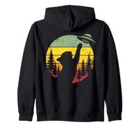 Sweat à Capuche UFO Chat Alien Vaisseau Spatial drôle Vintage Sweat à Capuche