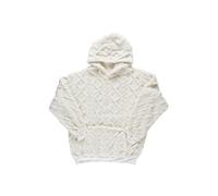 Sweat à Capuche ultra doux blanc avec une poche broderie "femme de ouf" - -