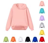Sweat à capuche uni à manches longues pour enfants filles et garçons - Pull d'école de couleur unie - Haut de sport confortable et doux (rouge, 3-4 ans)