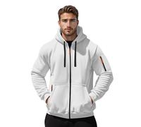 Sweat à capuche uni pour homme confortable avec fermeture éclair dessin animé sweat à capuche d'automne Y2K tendance Country coupe ample Essential Workou Backwoods Goth Anime 2025 Mode uni, blanc, M