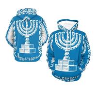 Sweat À Capuche Unisex Veste Sportive Imprimé République D'Israël Emblème National Pull en Polaire Confortable Coupe Légère Et Ample Idéal pour Le Travail en Extérieur Et Les Loisirs Pratique