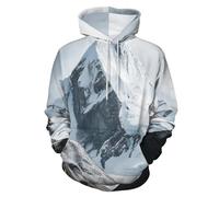 Sweat à Capuche Unisexe, 3D Résumé Paysage Hoodie Manches Longues Homme Femme Sweat Capuche avec Poches, Cordillère des Andes Manteau de Sport Automne Hiver Pullover 3XL